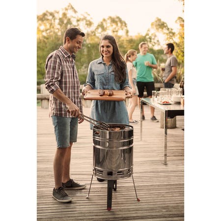 Tramontina Beer Barrel Charcoal BBQ Grill - Stainless Steel Tramontina Beer Barrel Charcoal BBQ Grill - Stainless Steel