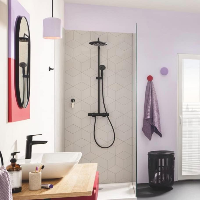 Grohe Vitalio Start System 250 Thermostatic Shower Set - Black