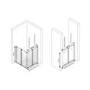 Half Height Shower Door 900mm Chrome - AKW