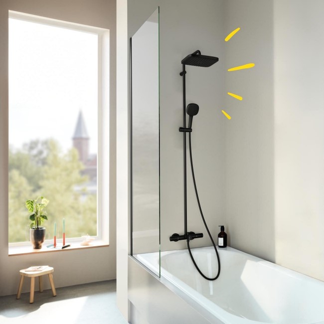 GROHE QuickFix  Black Vitalio Comfort 250 Shower System with Bath Thermostat for Wall Mounting