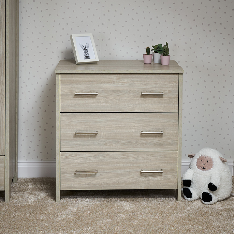 Nika Grey Wash Changing Unit with Storage - Obaby