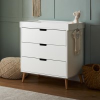White Two Tone Changing Table with Drawers - Maya - Obaby