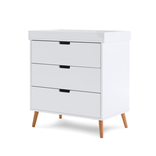 White Two Tone Changing Table with Drawers - Maya - Obaby