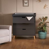 Maya Grey and Wood Changing Unit - Obaby