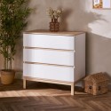 26OB3302 White Two Tone Changing Table with Drawers - Astrid - Obaby