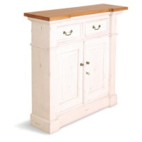 GRADE A2 - French Painted Small 2 Door 2 Drawer Sideboard - antique white