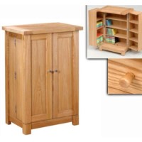 GRADE A2  - Ruddiman Furniture Chesterfield Ash Gull Wing CD Storage Cabinet
