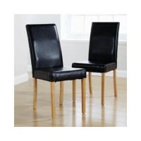 Mountrose Lisbon Dining Table and 2 Chairs in Black Glossy PU 