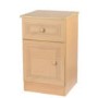 GRADE A2  - Welcome Furniture Eske 1 Drawer 1 Door Bedside Table in Beech