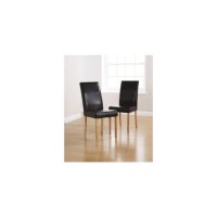 Mountrose Moterrey Pair of Faux Leather Dining Chairs In Waxed Pine 