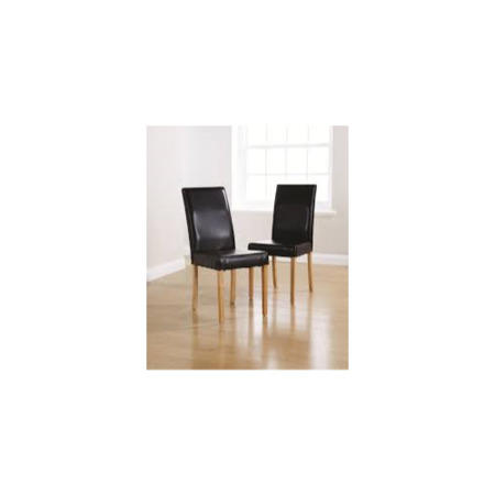 Mountrose Moterrey Pair of Faux Leather Dining Chairs In Waxed Pine 