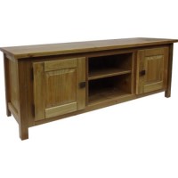 GRADE A2  - Seconique Ecuador 2 Door 1 Shelf Flat Screen TV Unit in Oak