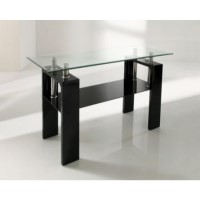 Clearance - Wilkinson Furniture Calico Glass Top Console Table in Black - Minor Cosmetic Damage