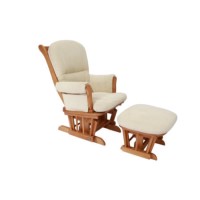 EXCLUSIVE! Tutti Bambini Lily Glider Chair and Stool in Oak with Cream Cushion