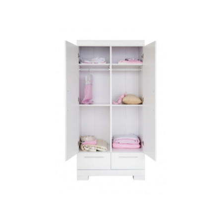 Babystyle Aspen 4 Piece Room Set with 2 Door Wardrobe in White