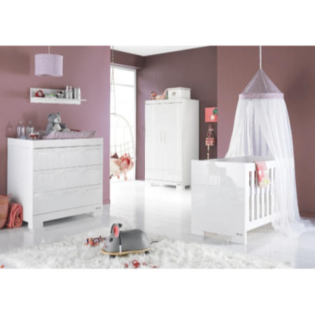 Babystyle Aspen 4 Piece Room Set with 2 Door Wardrobe in White