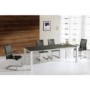 Clearance - Wilkinson Furniture Mobo Extending Large Dining Table in Glass and Grey