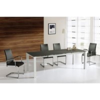 Clearance - Wilkinson Furniture Mobo Extending Large Dining Table in Glass and Grey