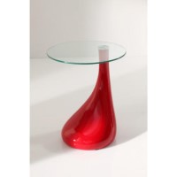 Wilkinson Furniture Loft Glass Top Side Table in Red
