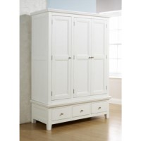 Clearance - Venice Painted White 3 Door Wardrobe - Minor Cosmetic Damage