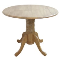 Furniture Link Norway Natural Oak Round Drop Leaf Dining Table