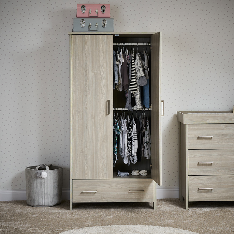 Nika Grey Double Wardrobe - Obaby