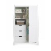 Nursery Wardrobe with Drawers and Shelves in White - Stamford - Obaby
