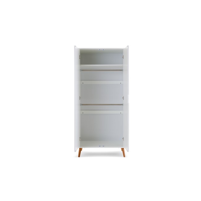 Nursery Wardrobe with Shelf in White - Maya - Obaby