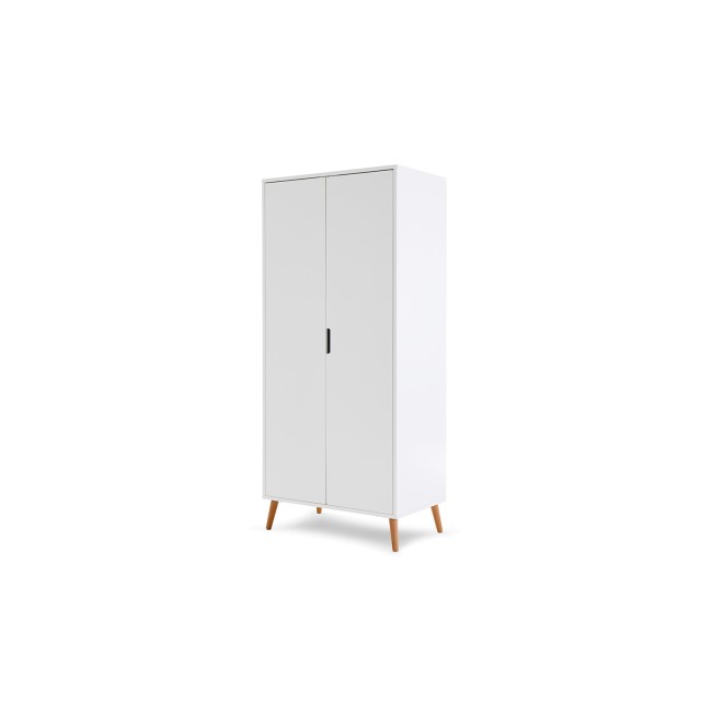 Nursery Wardrobe with Shelf in White - Maya - Obaby