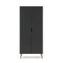 Maya Grey and Wood Double Wardrobe - Obaby