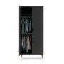 Maya Grey and Wood Double Wardrobe - Obaby