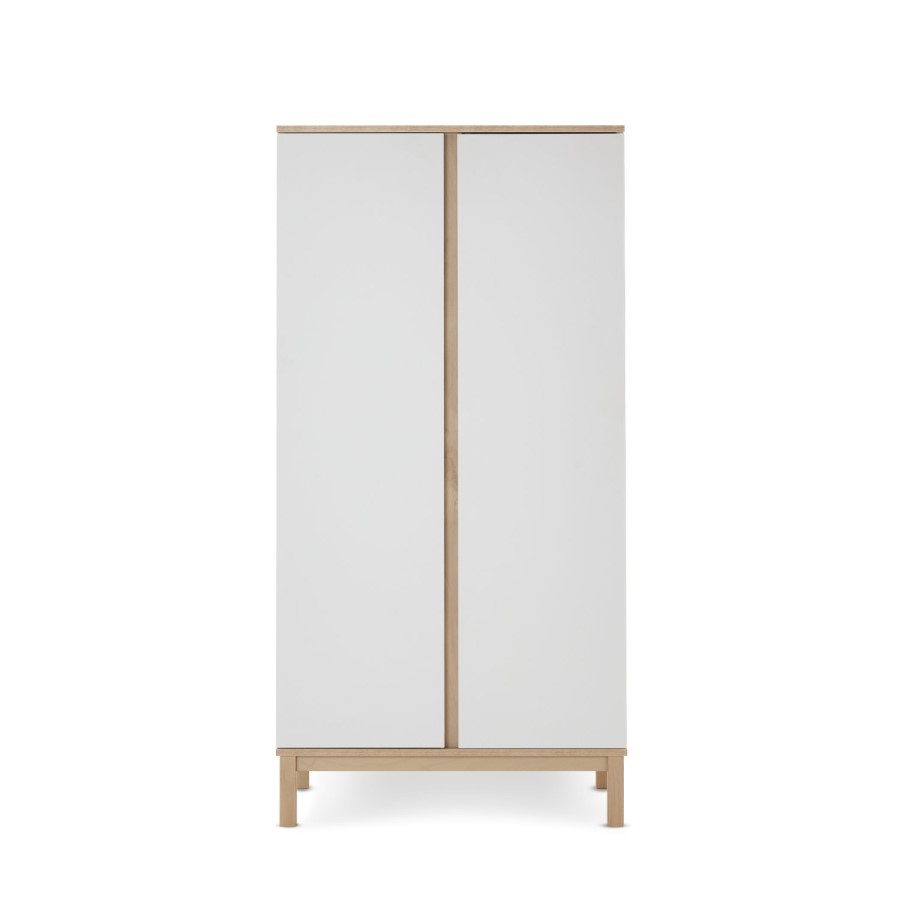Nursery Wardrobe with Shelf in White - Astrid - Obaby