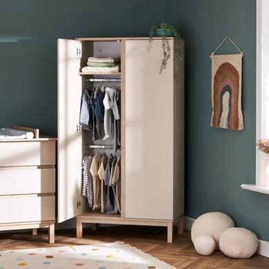 Photo of Nursery wardrobe with shelf in satin - astrid - obaby