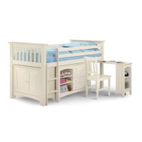Clearance - Cameo White Midsleeper Bed with Left Hand Facing Ladder