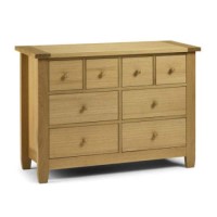 Julian Bowen Lyndhurst Solid Oak 4+4 Drawer Chest