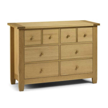 Julian Bowen Lyndhurst Solid Oak 4+4 Drawer Chest