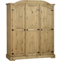 Clearance - Original Corona Pine 3 Door Wardrobe - 