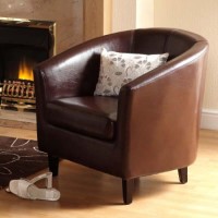 Seconique Tempo Tub Chair in Brown Faux Leather
