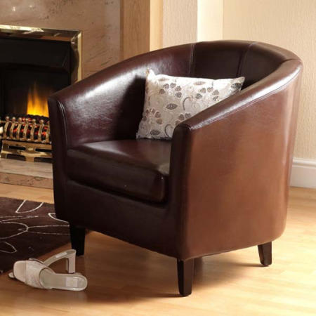 Seconique Tempo Tub Chair in Brown Faux Leather