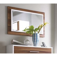 Florence Mirror in Walnut and White