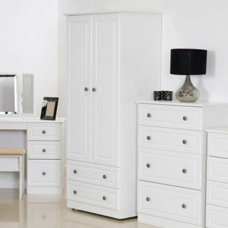 Welcome Furniture Pembroke White 2 Door 2 Drawer Wardrobe