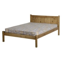 Maya Solid Pine Double Bed Frame with Mattress -