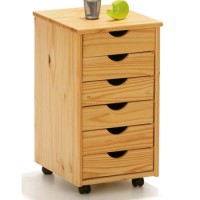 Interlink Logan Pine Narrow Mobile Chest