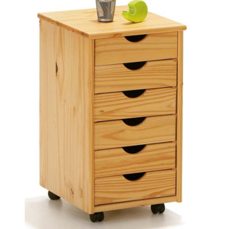 Interlink Logan Pine Narrow Mobile Chest