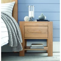 Bentley Designs Lyon Washed Oak 1 Drawer Nightstand