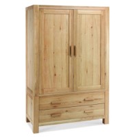Bentley Designs Lyon Washed Oak Large Double Wardrobe