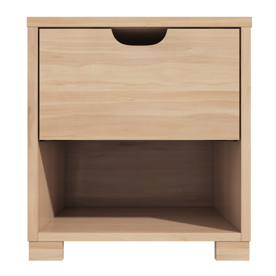 Oak Finish Wardrobe + Single Bed Frame + Bedside Table
