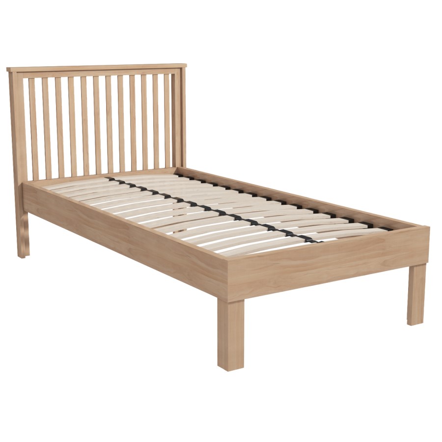 Oak Finish Wardrobe + Single Bed Frame + Bedside Table