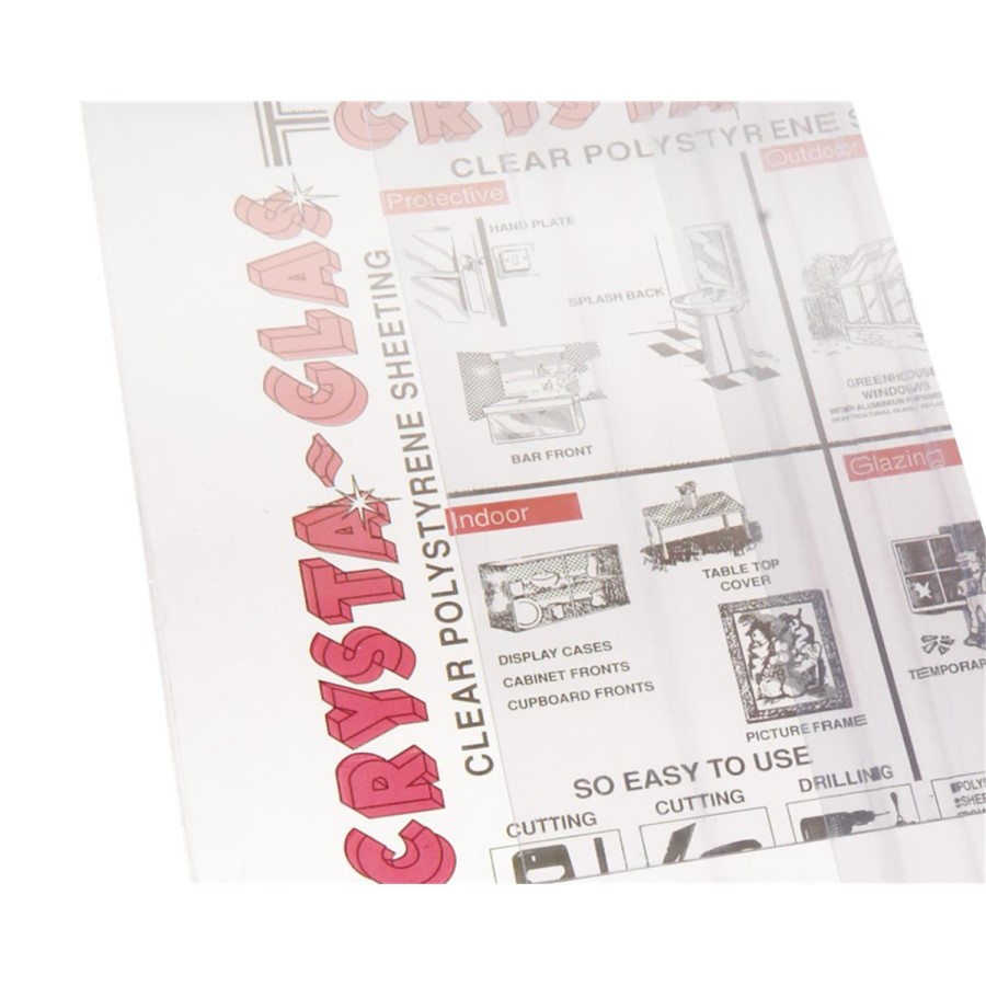 Lightweight Crysta-Glass Plastic Sheeting 2mm - 1220 x 1220 x 4mm (4' x ...