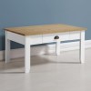 White Coffee Table with Oak Effect Top - Ludlow